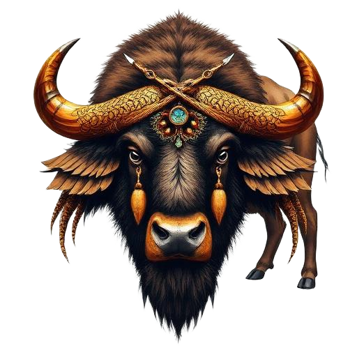 Buffalo — primal totem illustration