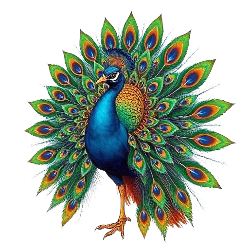 Peacock — primal totem illustration